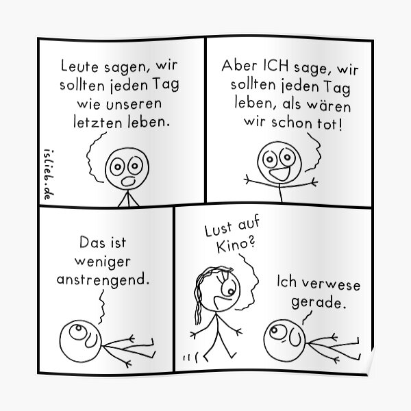 Lebensphilosophie islieb-Comic Poster