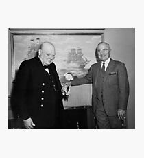 Churchill and Harry Truman on Presidential Yacht Photographic Print