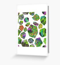 Wonderland Garden Tumbling Rocks - Green Greeting Card