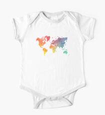 Map of the world colored One Piece - Short Sleeve