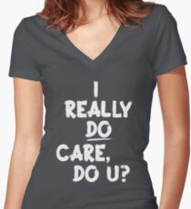 I Really Do Care Women's Fitted V-Neck T-Shirt