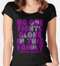 No One Fights Alone in this Family! Alzheimers Awareness Women's Fitted Scoop T-Shirt