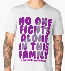 No One Fights Alone in this Family! Alzheimers Awareness Men's Premium T-Shirt