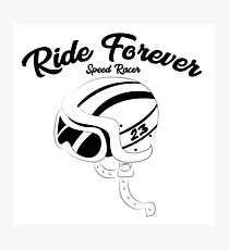 Retro motorcycle helmet Photographic Print