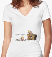 Calvin and Hobbes Women's Fitted V-Neck T-Shirt
