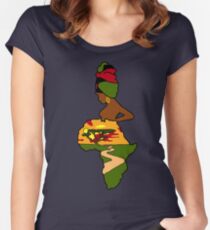 Mutter Afrika Tailliertes Rundhals-Shirt
