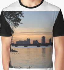 City Skyline Sunset Graphic T-Shirt