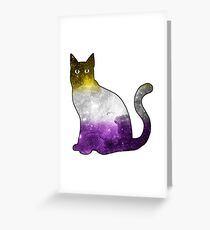 Nicht-binäres Space Pride Kitty Grußkarte
