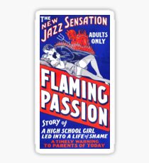 Flaming Passion Retro Design Sticker
