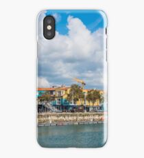 Seaside street in the port of La Rochelle, France iPhone Case