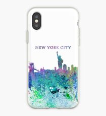 New York City Skyline Silhouette Impressionist Splash - Dream Cities Series iPhone Case