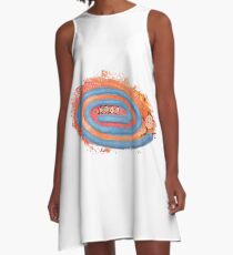 Kringel mit Smileys A-Linien Kleid