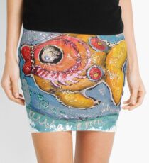 Bunter Fisch Malerei Minirock