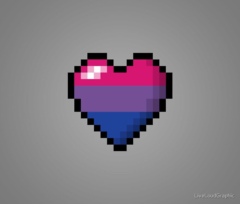 Bisexual Pixel Heart by LiveLoudGraphic