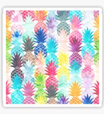 Hawaiian Pineapple Pattern Tropical Watercolor Sticker