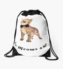 Sir Meows a lot Drawstring Bag