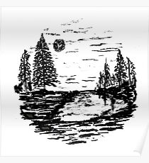 Sketch 80 - Ink Landscape Poster