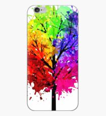 Rainbow Tree With Colour Splats iPhone Case