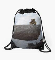 Little Ted Meets The Loch Ness Monster ! Drawstring Bag