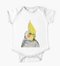 Spruced Up Seb - Cockatiel Oil Pastel Bird One Piece - Short Sleeve