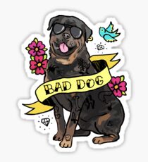 Bad Dog Rottweiler Tattoo Sticker