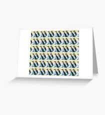 Painterly penguin repeat pattern Greeting Card