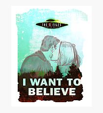 The X Files Mulder and Scully I want to believe poster Photographic Print