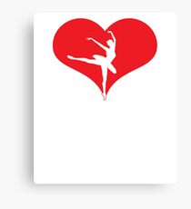 Live Love Ballet Heart Ballet Dance Ballerina Canvas Print