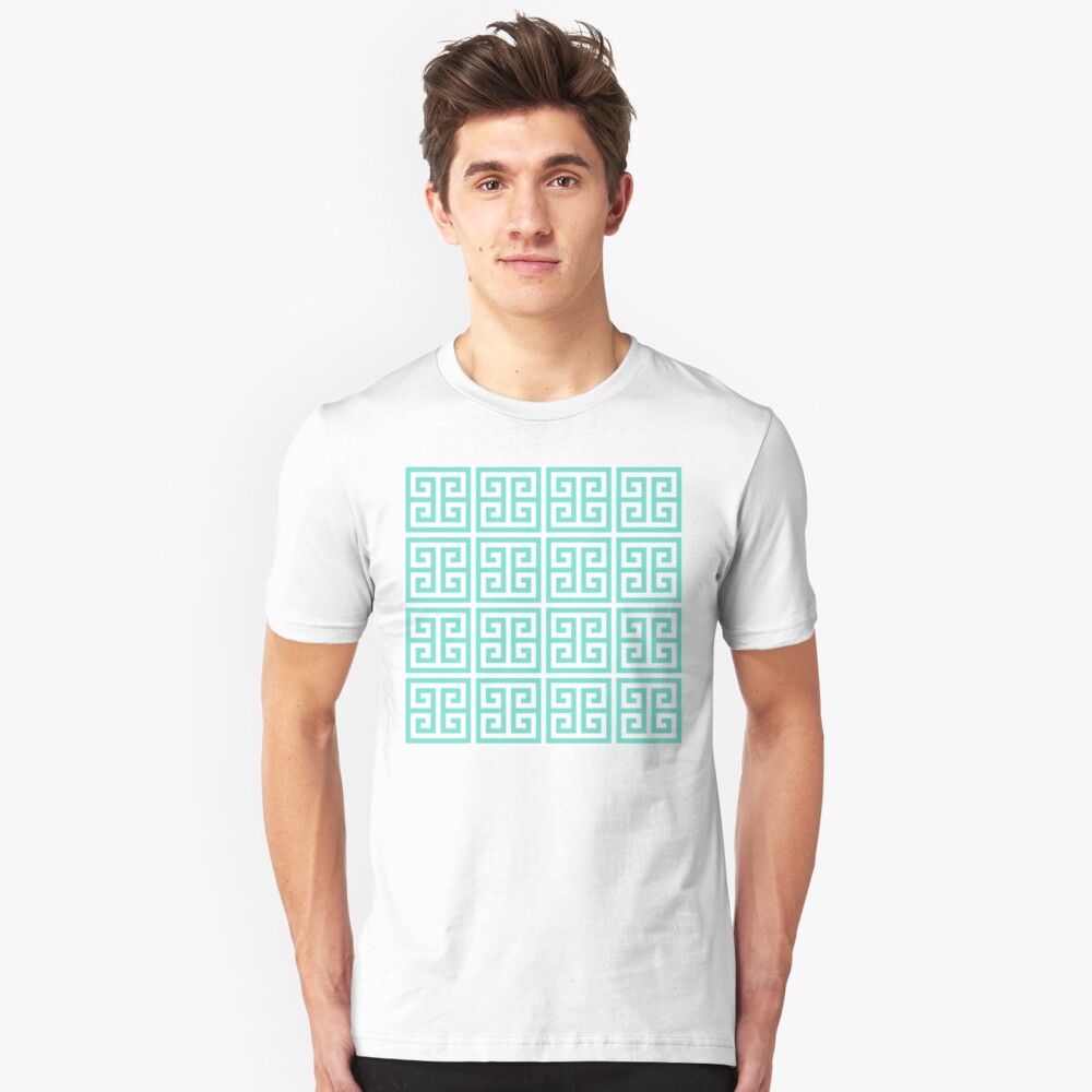 Geometric Pattern: Key Bridge: Blue Slim Fit T-Shirt