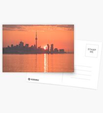 Split Sun Path - Toronto Sunrise in Vivid Orange Postcards