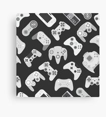 Video game controller background Gadgets and Devices seamless Gamepad pattern Canvas Print
