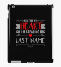 Funny Red Heart Stealing His Last Name Bride iPad Case/Skin