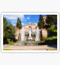 Waterfall of the Hidraulic Organ (Bernini) - Villa d'Este - Tivoli Sticker