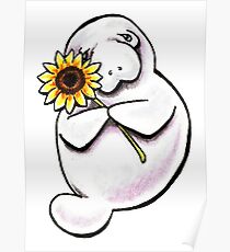Sunny Manatee Poster