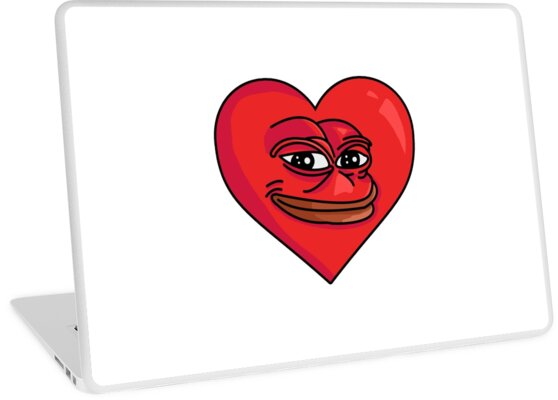 Pepe Heart Funny Love Meme Laptop Skin By TryStar Redbubble