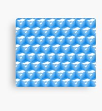 abstract 3d pattern made of an array of cubes in blue and white Canvas Print