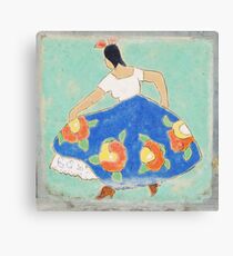 Mexican Dancing Lady Tile Canvas Print