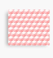 abstract 3d pattern with hexagon structure in pink and white Canvas Print