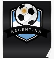 Soccer flag Argentina Poster