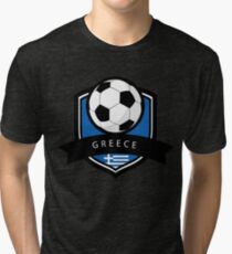 Soccer flag Greece Tri-blend T-Shirt
