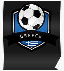 Soccer flag Greece Poster
