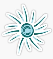 Teal Sun Outline Sticker