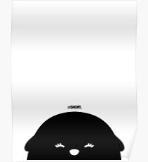 Happy Girl Bear, black halfsie Poster