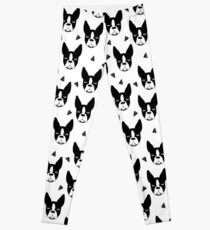 Boston Terrier - White Leggings