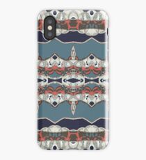 Faded blue abstract floral iPhone Case