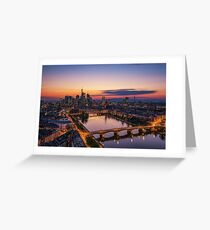 Frankfurt Skyline- Sunset Time Greeting Card