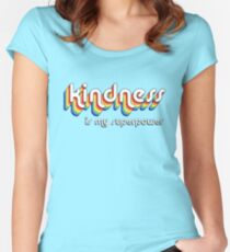 "Kindness is my superpower" retro vintage style graphic design Women's Fitted Scoop T-Shirt