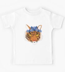 Flower Tiger-Colored Kids Tee