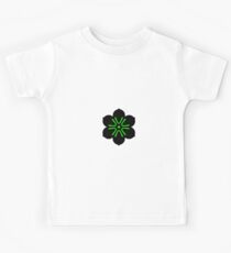 Black and Green Flower Kids Tee