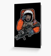 Space Force Mobile Infantry Unit Astronaut Soldier 2018 Illustration Greeting Card